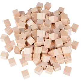 DEOMOR Pack of 100 Wooden Dice 20 mm Blank Decorative Wooden Craft Material Wooden Square Cube Natural Decoration for DIY Crafts Painting DIY Craft Decoration