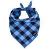 Pañuelo para perro grande, color azul, negro, estampado a cuadros,