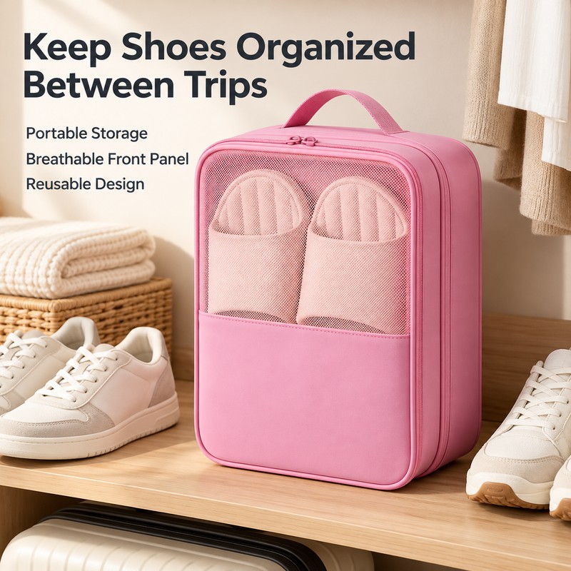Travel Shoe Organizer Bag for Packing Up to 3 Pairs