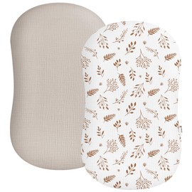 Muslin Baby Lounger Cover 2 Pack, Soft Breathable Newborn Lounger Pillow Cover for Boys Girls Infant