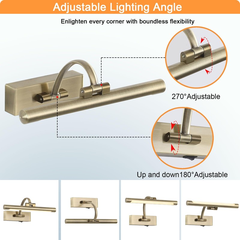 Tassuowell Wireless Picture Lights for Wall,12 Inch Battery Operated Picture