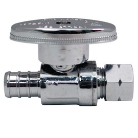 Apollo Valves Apxvs1238c Pex Straight Stop Valve Crimp Fitting, 1/2" X 3/8"