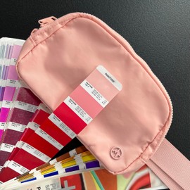 Pander Double Zipper Fanny Pack Nylon Everywhere Belt Bag, Fashion Waist Packs for Women with Adjustable Strap, 1L. (Mono Pink)