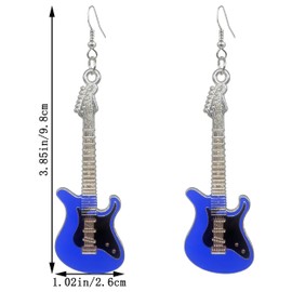 QUSIJIA Novelty Punk Music Renaissance Dangle Earrings Bass Electric Guitar Dangle Drop Earrings For Women (style-5)