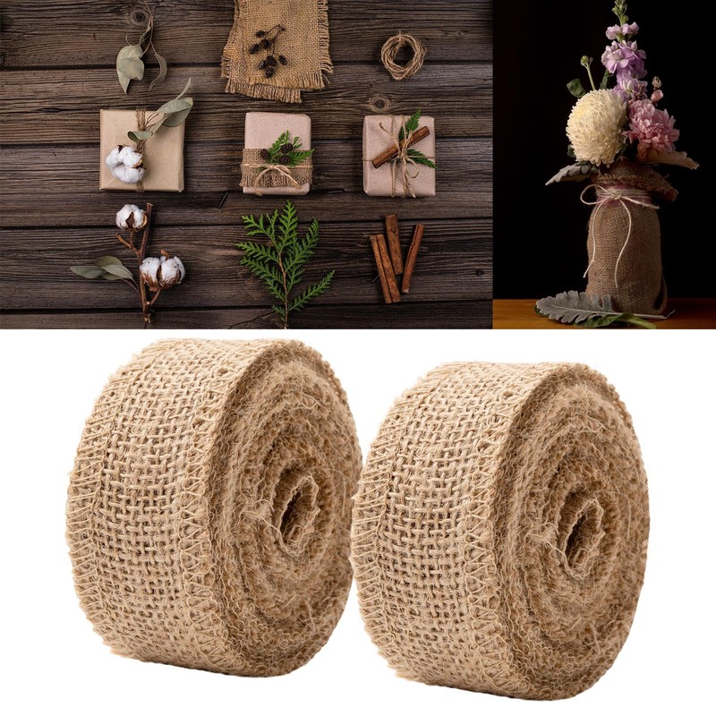 Burlap Fabric Roll - 10 Yards Natural Jute Fabric Ribbon