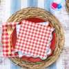 FYSUIMU 50Pcs Gingham Cocktail Napin, Light Blue Red, Scalloped, 3-Ply