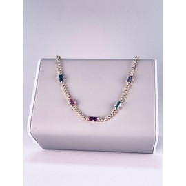 BIZZARRO Pulsera De Plata Dorada Con Zirconias Y Piedras De Colores Modelo SIL-189-P