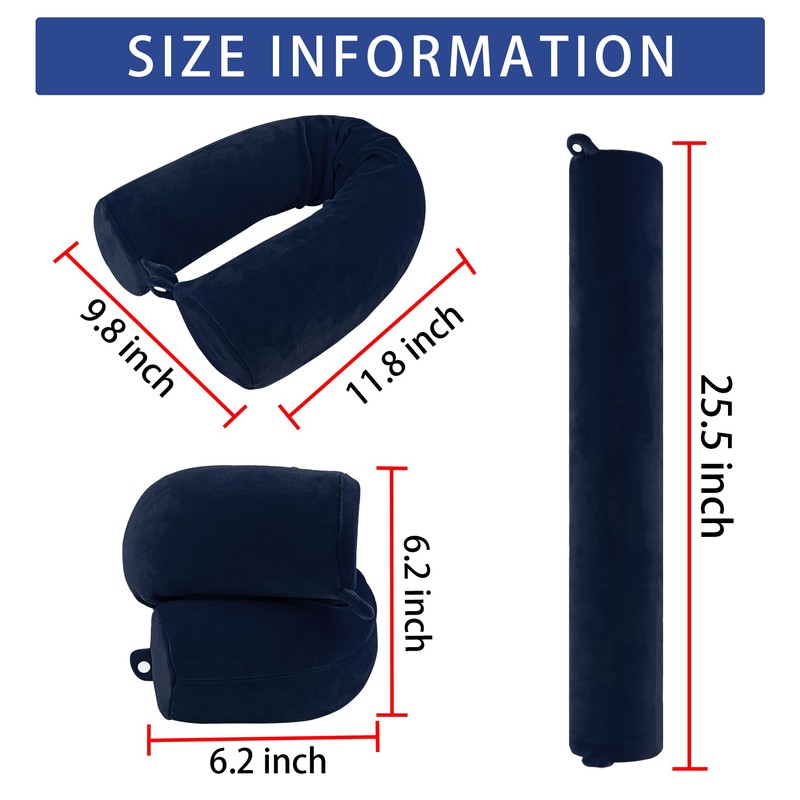 PG6 Twist Memory Foam Travel Pillow for Neck, Chin, Lumbar