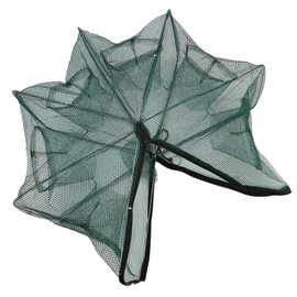 Odorkle Fishing Trap, Durable Nylon Foldable Automatic Fishing Net Shrimp Crab Cage Fishing Accessories (6 Hole)