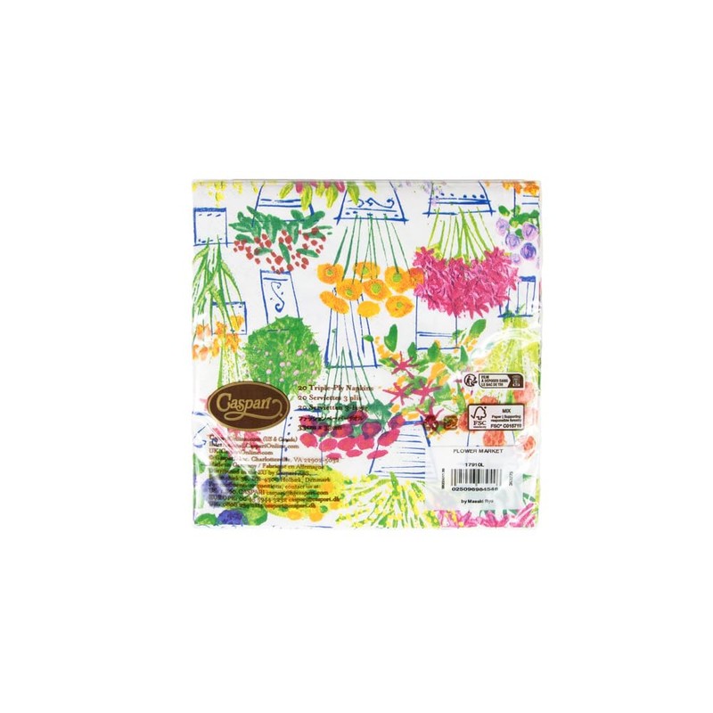 Caspari Flower Market Luncheon Napkins - 20 Per Package