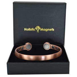 Solid Copper Bracelet Men Women Large Magnetic Copper Bangle Large High Power Neodymium Magnets Adjustable-HPC (L: Wrist 19.5–22cm/7.7–8.6”)