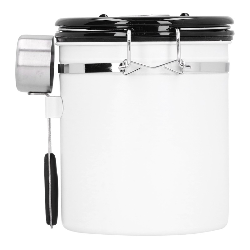 Sealing Container with Spoon Stainless Steel Coffee Beans Canister with