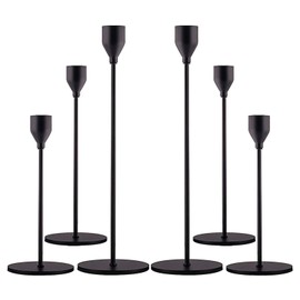Black Candlestick Holders Matte Black Candle Holders Metal Candle Holder for Home Decor, Wedding, Dinning, Party, Fits 3/4 inch Thick Candle&Led Candles