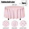 SietDESEO 3 Pack Pink Gingham Tablecloth Round 84 x 84