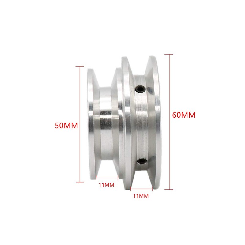 Aluminum Alloy Pulley Double Groove 50/60mm 8-20mm Fixed Bore Pulley