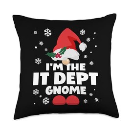 Funny IT Dept Gnome Family Matching Group Happy Christmas Throw Pillow