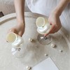 Set of 2 White Conch Shell Wine Glasses, Glass base,