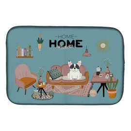 Caroline's Treasures CK7856DDM Piebald French Bulldog Sweet Home Dish Drying Mat Absorbent Dish Drying Mat Pad for Kitchen Counter Dish Drainer Mat for Countertop, 14 x 21", Multicolor