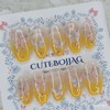 Spring Glow Butterfly Handmade Nail Tips - Oval M /