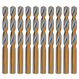 Hss Drill Bit Set 10Pcs 29/64 in. Parabolic Flute Golden/Black Jobber Twist Drill Metal Steel