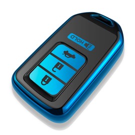 Tukellen - Funda para llave Honda, TPU suave de alta calidad, protección completa, para llavero Accord Civic CRV Pilot Ridgeline Odyssey Passport Smart Remote Key Protector 4 botones (azul)