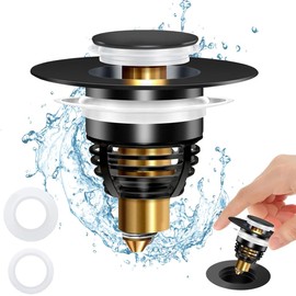 Tapón Universal Fregadero de Baño, 99% Aptos (27-41mm)（Negro）