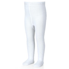 Sterntaler Ajour Butterfly Tights - Children's Tights with Pattern - Tights Girls with Elastic Waistband for Comfortable Hold - Comfortable Tights, Versatile to Match, White
