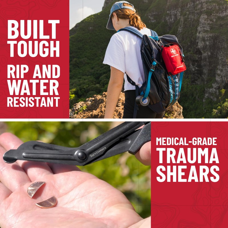 Surviveware 98 Pcs Comprehensive Premium Survival First Aid Kit -