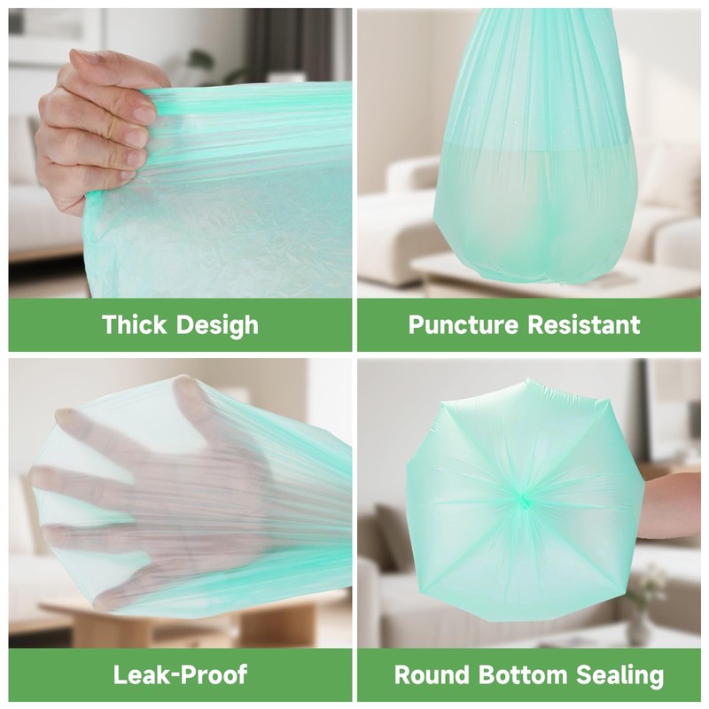 6 Gallon Trash Bags Compostable Green - Heihaily Medium Garbage