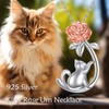 ONEFINITY Cat Urn Necklace for Ashes Sterling Silver Cat Flower