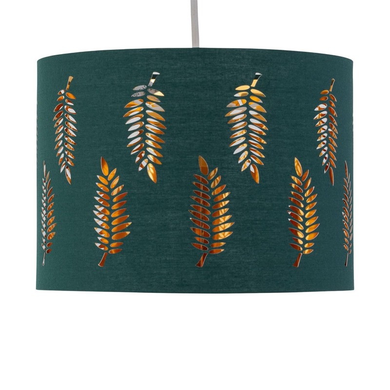 firstchoicelighting Dark Green Pendant Shade, Easy Fit Ceiling Lightshade, Fern