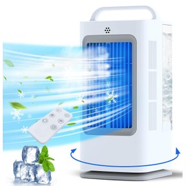 XAMATTS Portable Air Conditioners, 1700ml Evaporative Air Cooler with Remote, 120° Oscillating Mini Air Conditioner Portable with 3 Speeds & 1-7H Timer, Portable AC Unit for Indoors Bedroom Office