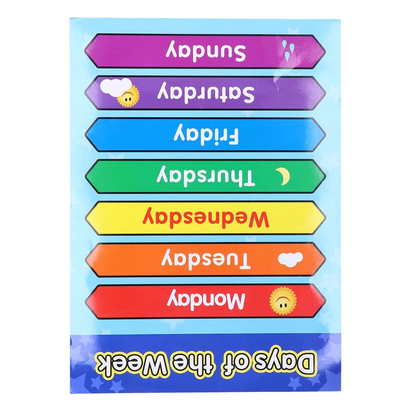 Week Poster Chart Laminated Preschool Poster Educational Toys for Kindergarten