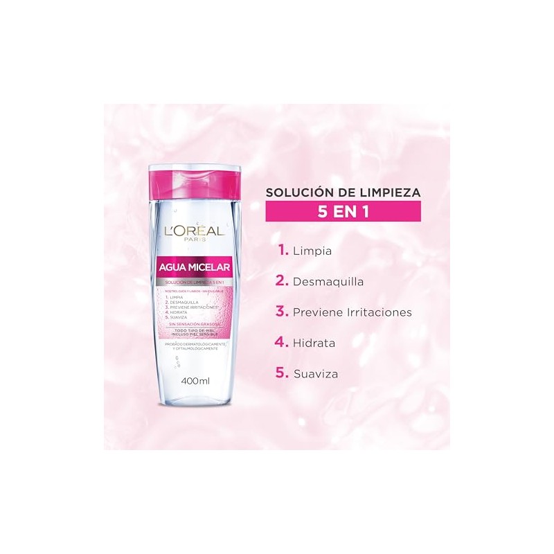 Agua Micelar piel sensible LOréal Paris, 200 ml
