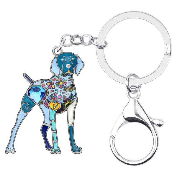 WEVENI Alloy Crystal Labrador Dog Keychain Pet Key Ring Jewelry
