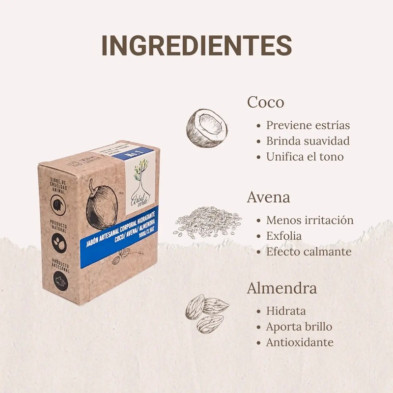 3 Pack Jabón Artesanal Corporal Cuidado Natural Vegano 100 G