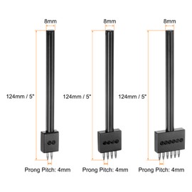 uxcell 2/4/6 Prong Leather Prong Punch Tool 4mm Steel Prong Row Round Hole Stitching Chisel for Leather Craft