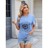 BAOKUAN Women Trendy Tops Sunflower Graphic Loose Summer Tees T-Shirts