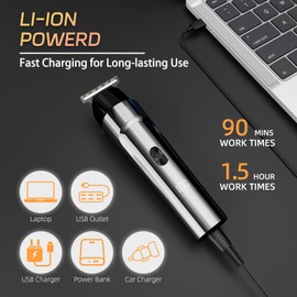 Beard Trimmer for Men, Electric Razor for Nose Hair Trimmer, Waterproof Hair Clippers Mens Shaver Electric Razor, Cordless Hair Clippers, Hair Cutting Kit for Men Grooming Kit