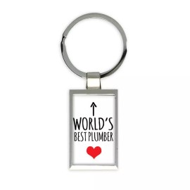 Gift Keychain : Worlds Best PLUMBER Heart Love Family Work Christmas Birthday