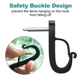 Q-Hanger Hooks, Screw Hooks, for Fairy Lights and Garage, New Year Party or Other Hanging Decorations for Home, Safety Buckle Design, Easy to Release, 28 Pieces(Black) (28P-black-DE)