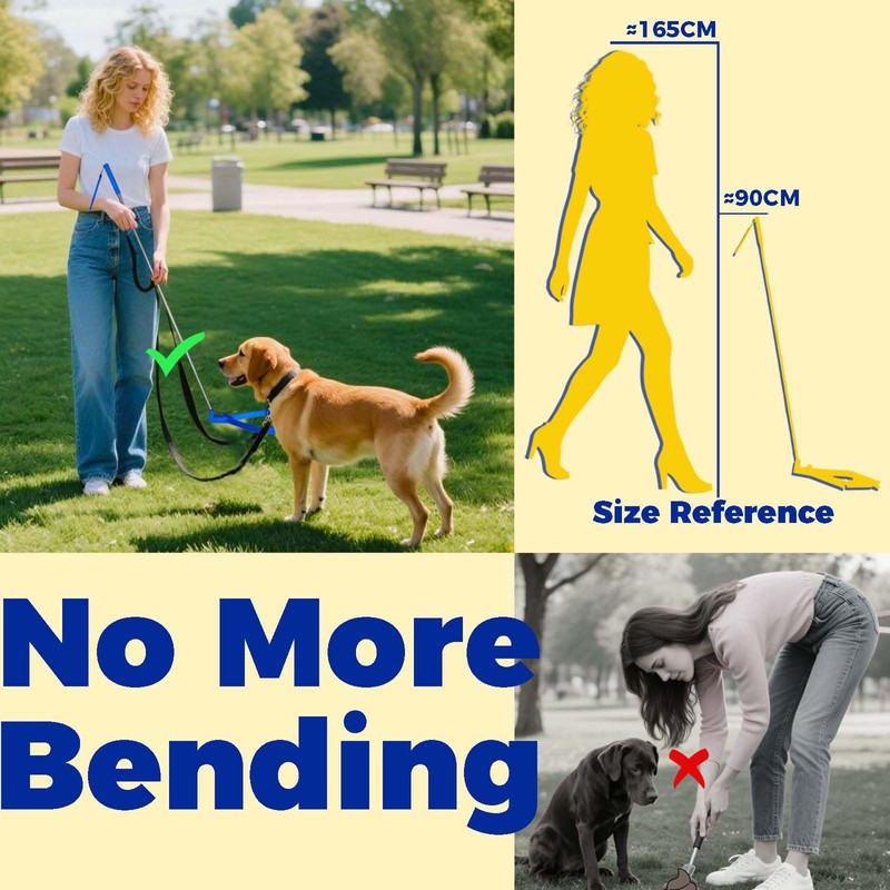 Niubility Portable Dog Poop Catcher on Walk, 38" Stainless Steel