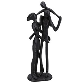 AB Tools Family of 3 Piggy Back Silhouette Figurine Statue House Decor Ornament Cast Iron