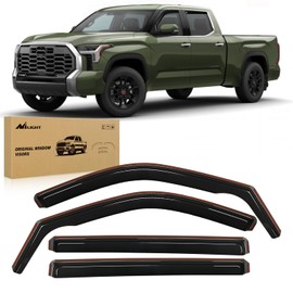 Nilight in Channel Window Deflectors for Toyota Tundra 2022 2023 2024 2025 Crew Max Vent Window Visors, Rain Guards-4PCS