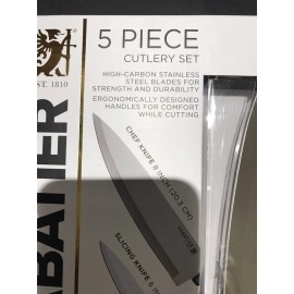 Sabatier 5 piece Cutlery set Ergonomic design Blue handles Stainless NEW