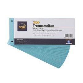 Plastoreg 200 Trennstreifen in blau, 24 x 10,5cm, gelocht, 180g/m² recycelter Karton, zum Sortieren von Dokumenten, bedruckbar