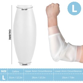 UPIQNG PICC Line Shower Cover Arm Cast Cover Waterproof Shower Cover Protector Reusable Bath Cast and Bandage Protection Cover Elbow Plaster Cast Sleeve (L)