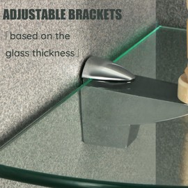 Sayayo Adjustable Wood/Glass Shelf Bracket Glass Support Wood Holder, Fish Mouth Type Clip Adaptive 5-25mm Thickness Shelf, Zinc Alloy Polished Finished, 2 Pcs, EBL006C-2P