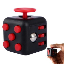 Fidget Cube, Anti-Stess Cube with 6 Sides Function, for Children and Adults, Stress Relief for Nervousness (Black)