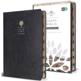 Origen Biblia Reina Valera 1960 letra grande. Smil piel negro, ndice, tama?o manual / Spanish Bible RVR 1960. Handy Size, Thumb Index, Large Print, Black Leath (Spanish Edition)